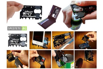 Wallet Ninja - мултифункционално приспособление за портфейл Wallet Ninja - мултифункционално приспособление за портфейл