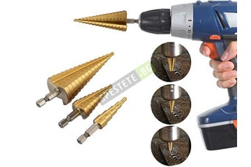 Конусовидни стъпални свредла 3бр.-foto2