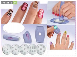 Комплект за перфектен маникюр - Salon Express Nail Art Stamping Kit-foto3