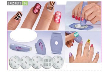 Комплект за перфектен маникюр - Salon Express Nail Art Stamping Kit-foto3