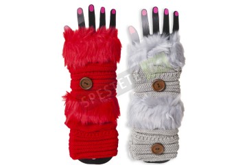 Плетени дамски ръкавици без пръсти-foto3