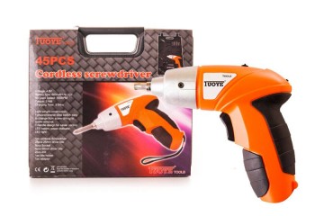 Акумулаторен винтоверт с куфар и 45 части-foto2