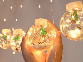 Декоративни коледни лампи завеса-foto2