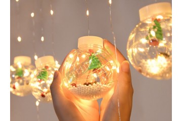 Декоративни коледни лампи завеса-foto2