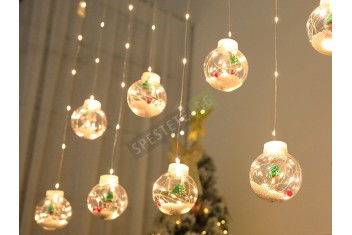 Декоративни коледни лампи завеса-foto5