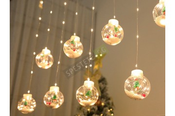 Декоративни коледни лампи завеса-foto5