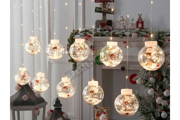 Декоративни коледни лампи завеса-foto4
