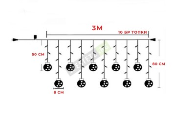 Декоративни коледни лампи завеса-foto6