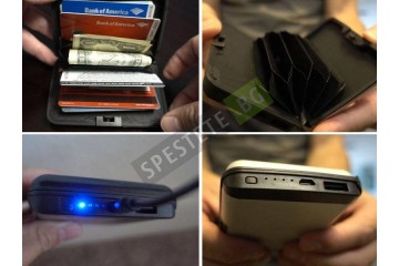 Портфейл за документи и преносима батерия 2в1