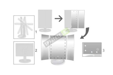 Сгъваемо огледало с LED светлини-foto3