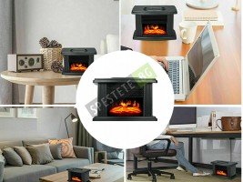Мини електрическа камина с естествен пламък-foto2