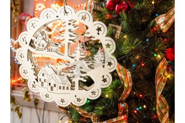 Светещо дървено пано за коледна декорация-foto3