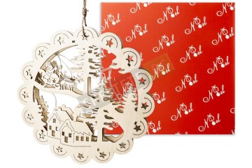 Светещо дървено пано за коледна декорация-foto2