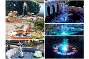 Фонтан с LED светлини и соларен панел-foto2