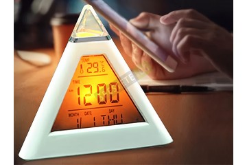 Настолен антистрес LED часовник пирамида-foto2