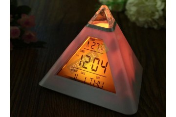 Настолен антистрес LED часовник пирамида-foto3