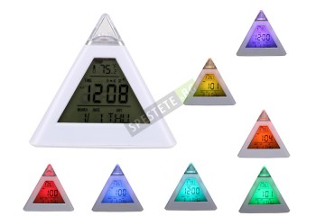Настолен антистрес LED часовник пирамида-foto4