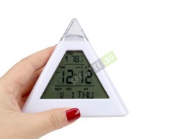Настолен антистрес LED часовник пирамида-foto5