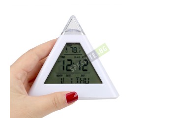 Настолен антистрес LED часовник пирамида-foto5