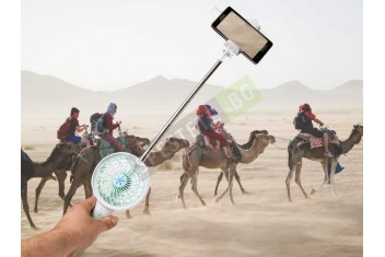 Преносима батерия вентилатор и селфи стик-foto3