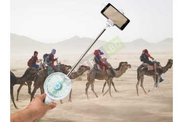 Преносима батерия вентилатор и селфи стик-foto3