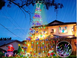 Коледни лампички елха със звезда-foto3