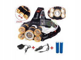 LED Акумулаторен челник с 5 светлини-foto3