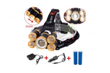 LED Акумулаторен челник с 5 светлини-foto3