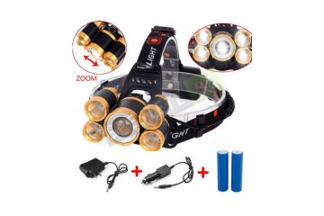 LED Акумулаторен челник с 5 светлини-foto3