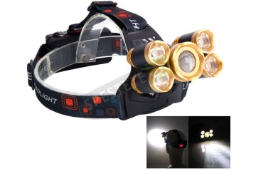 LED Акумулаторен челник с 5 светлини-foto4