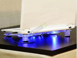 USB охладител за лаптоп с 3 неонови вентилатора -foto4