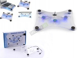 USB охладител за лаптоп с 3 неонови вентилатора -foto3