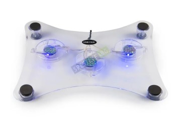 USB охладител за лаптоп с 3 неонови вентилатора -foto2