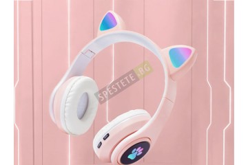 Безжични светещи слушалки с котешки уши-foto2