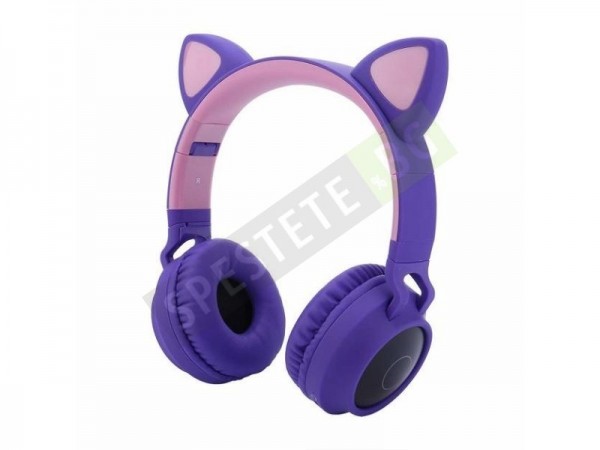Безжични светещи слушалки с котешки уши