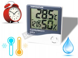 Дигитален часовник с термометър и влагомер-foto2