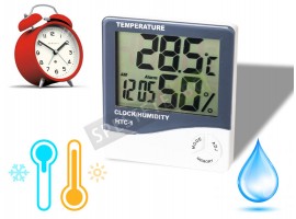 Дигитален часовник с термометър и влагомер-foto2
