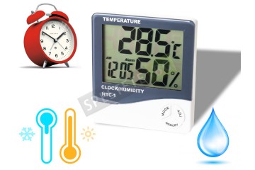 Дигитален часовник с термометър и влагомер-foto2