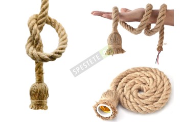 Интериорна декоративна въжена лампа-foto5