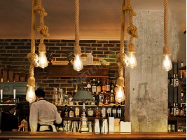 Интериорна декоративна въжена лампа-foto2