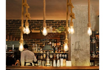 Интериорна декоративна въжена лампа-foto2