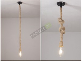 Интериорна декоративна въжена лампа-foto3