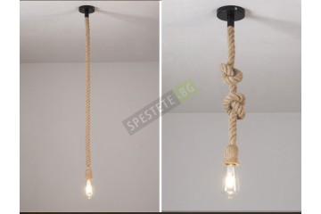 Интериорна декоративна въжена лампа-foto3