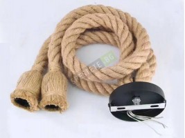 Интериорна декоративна въжена лампа-foto4