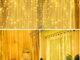 Коледни лампички завеса 3х3 метра-foto2
