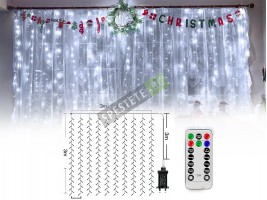 Коледни лампички завеса водопад 3х3 метра-foto5