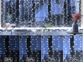 Коледни лампички завеса водопад 3х3 метра-foto4