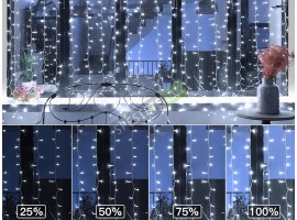 Коледни лампички завеса водопад 3х3 метра-foto4