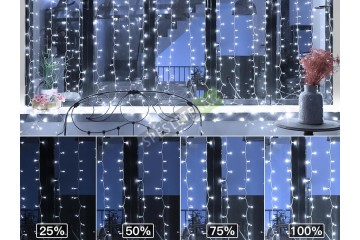 Коледни лампички завеса водопад 3х3 метра-foto4