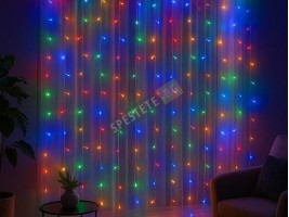 Коледни лампички завеса водопад 3х3 метра-foto3